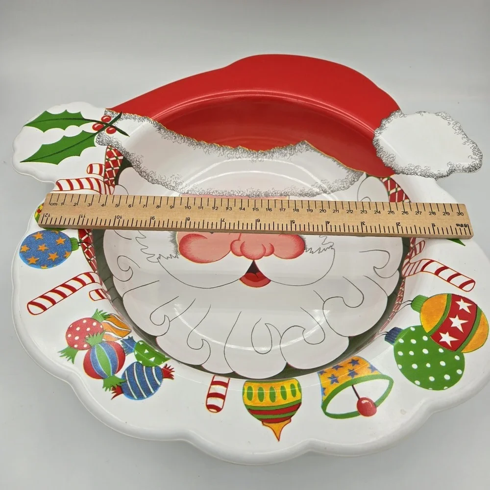 Ullaman Vintage Santa Serving Bowl Platter Made In The USA Christmas Holiday‎